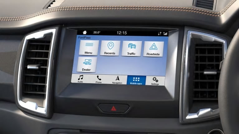New Ford Ranger interior LCD screen