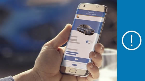 FordPass Connect - a hand holding mobile phone with FordPass App