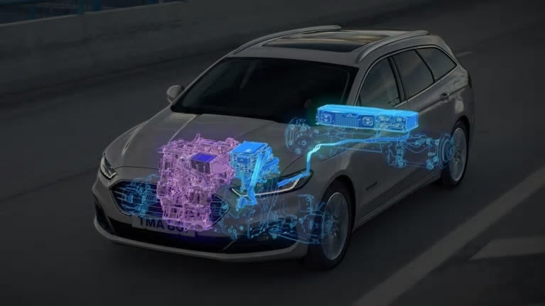 Ford Mondeo diagram showing diagram of hybrid technology